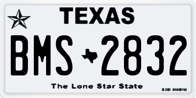 TX license plate BMS2832