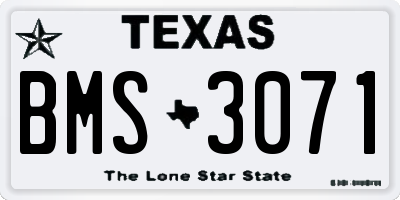 TX license plate BMS3071