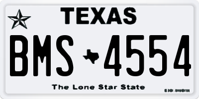 TX license plate BMS4554