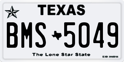 TX license plate BMS5049