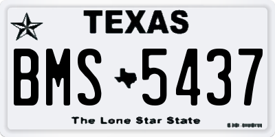 TX license plate BMS5437