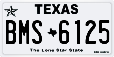TX license plate BMS6125