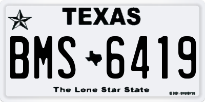 TX license plate BMS6419