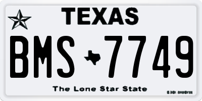 TX license plate BMS7749