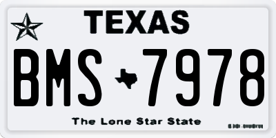 TX license plate BMS7978