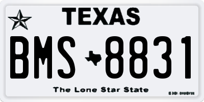 TX license plate BMS8831