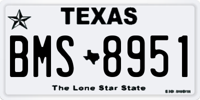 TX license plate BMS8951