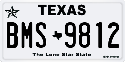 TX license plate BMS9812