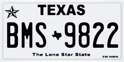 TX license plate BMS9822