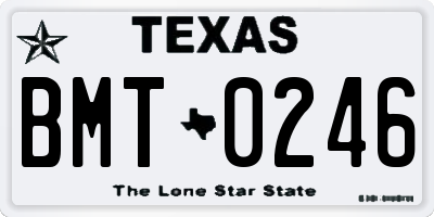 TX license plate BMT0246