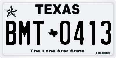 TX license plate BMT0413