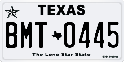 TX license plate BMT0445