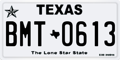TX license plate BMT0613