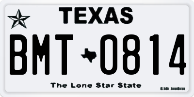 TX license plate BMT0814