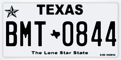 TX license plate BMT0844