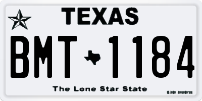 TX license plate BMT1184