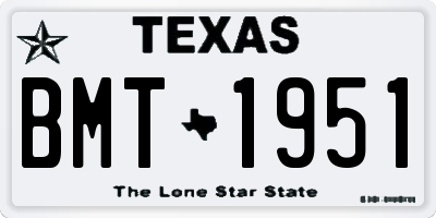 TX license plate BMT1951
