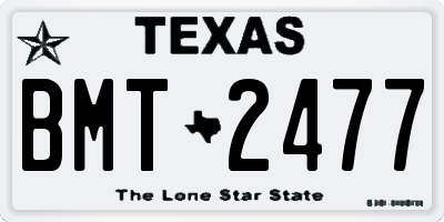 TX license plate BMT2477