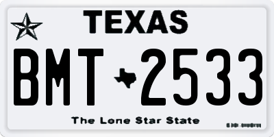 TX license plate BMT2533