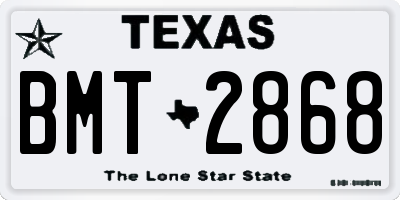 TX license plate BMT2868