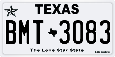 TX license plate BMT3083