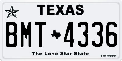 TX license plate BMT4336