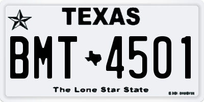 TX license plate BMT4501