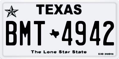 TX license plate BMT4942