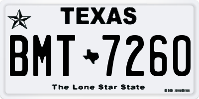 TX license plate BMT7260