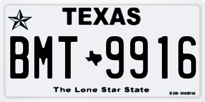TX license plate BMT9916