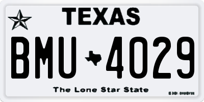 TX license plate BMU4029
