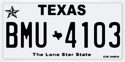 TX license plate BMU4103
