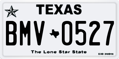 TX license plate BMV0527