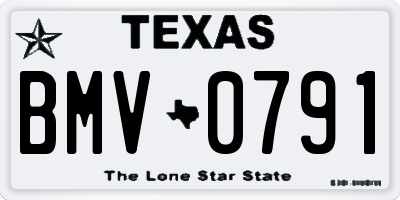 TX license plate BMV0791