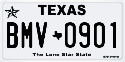 TX license plate BMV0901