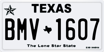 TX license plate BMV1607