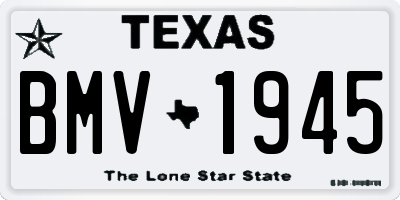 TX license plate BMV1945