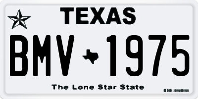 TX license plate BMV1975