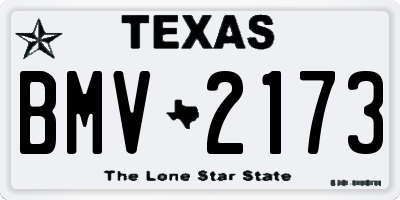 TX license plate BMV2173