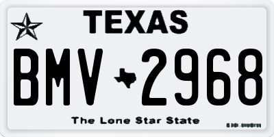 TX license plate BMV2968