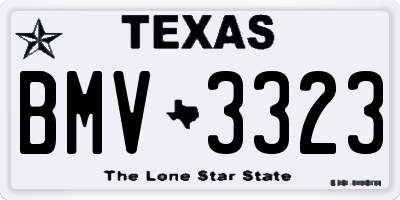 TX license plate BMV3323