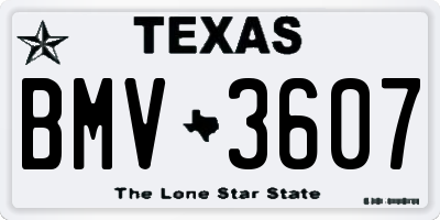TX license plate BMV3607