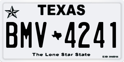 TX license plate BMV4241