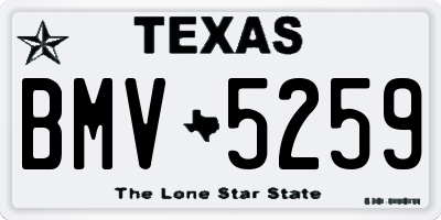 TX license plate BMV5259