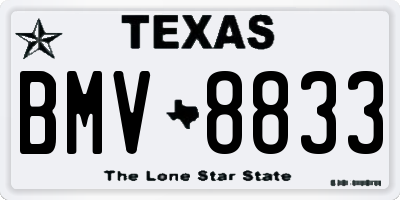 TX license plate BMV8833