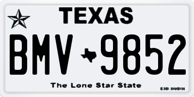 TX license plate BMV9852