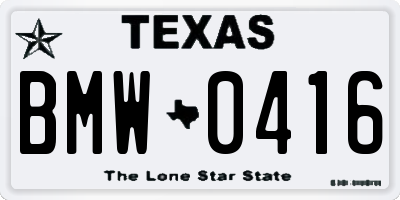 TX license plate BMW0416