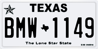 TX license plate BMW1149