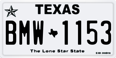 TX license plate BMW1153
