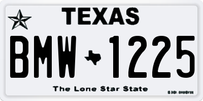 TX license plate BMW1225